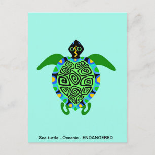 Cartão Postal De Festividades TURTLE marítima legal - Amante de os animais - Tur