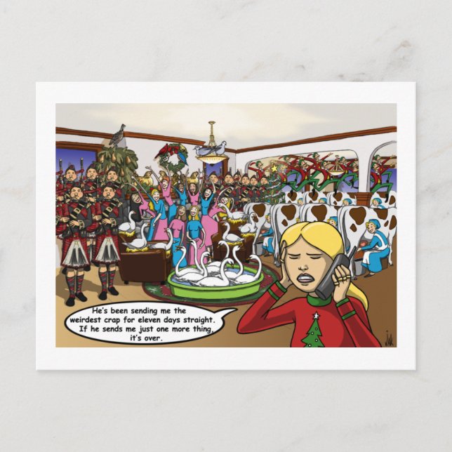 Cartão Postal De Festividades Twelve days of Christmas Card (Frente)