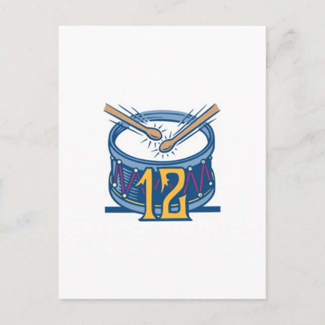 Cartão Postal De Festividades Twelve Drummers Drumming (Frente)