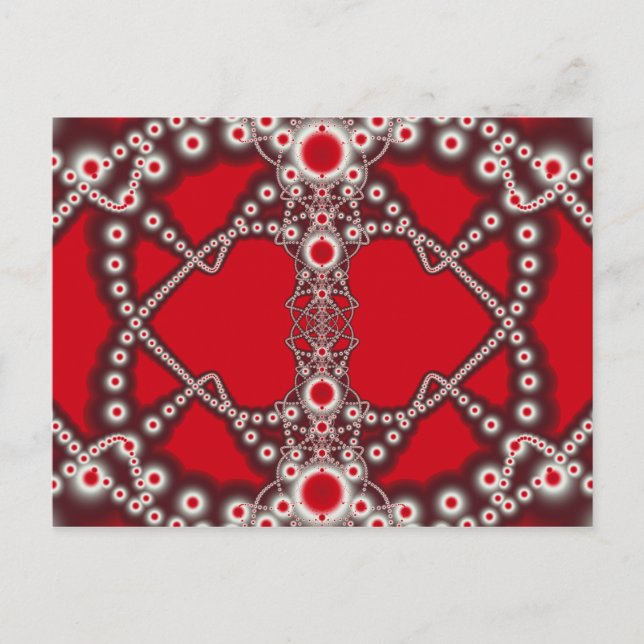 Cartão Postal De Festividades Two Hearts Valentine Fractals (Frente)