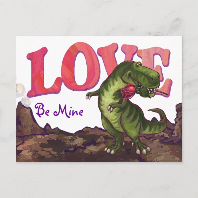 Cartão Postal De Festividades Tyrannosaurus Valentine's Day (Frente)
