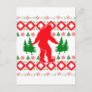 Cartão Postal De Festividades Ugly Xmas Bigfoot