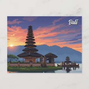 Cartão Postal De Festividades Ulun Danu Bali Viagem da Indonésia