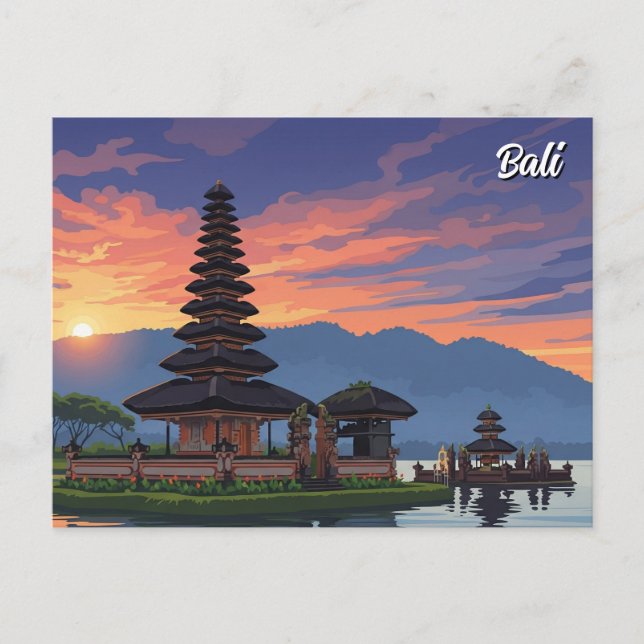 Cartão Postal De Festividades Ulun Danu Bali Viagem da Indonésia (Frente)