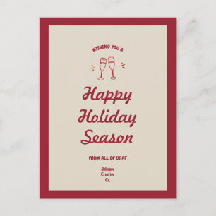 Cartão Postal De Festividades Um brinde aos copos de champanhe de Natal
