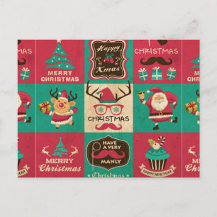 Cartão Postal De Festividades Um Cartão-postal de Colagem de Cânhamo de Natal Mu