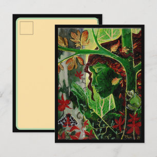 Cartão Postal De Festividades Um com a árvore seca