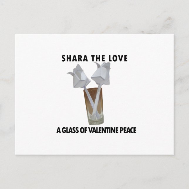 Cartão Postal De Festividades Um copo de paz namorados. (Frente)