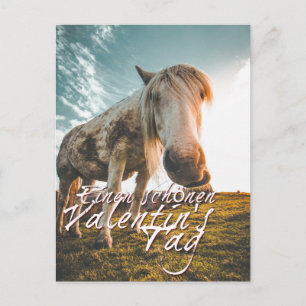 Cartão Postal De Festividades Um feliz dia dos namorados com cavalo olhando