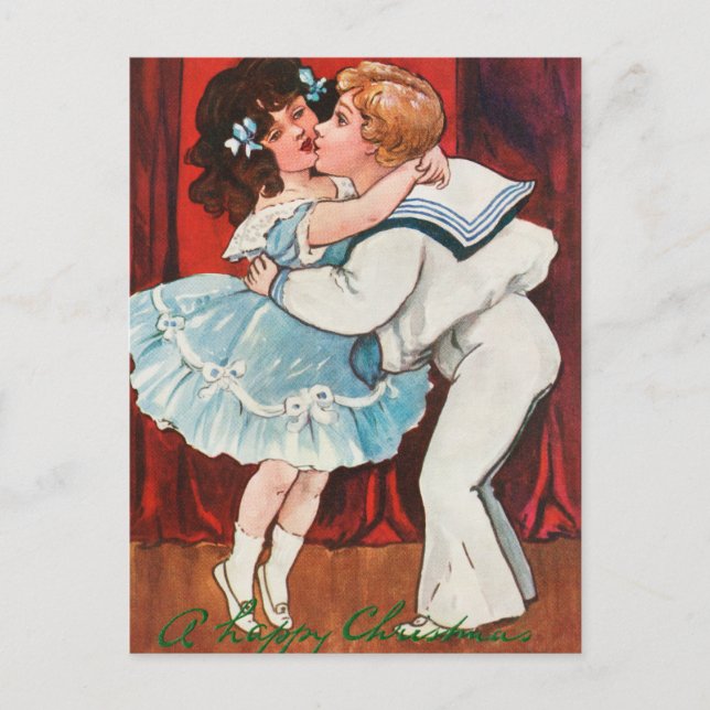 Cartão Postal De Festividades Um feliz Natal (Frente)