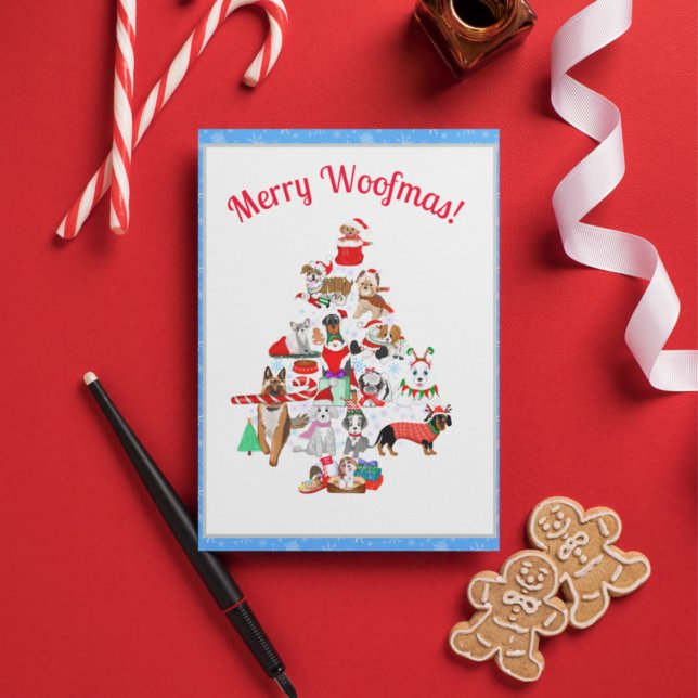 Cartão Postal De Festividades Um Natal muito Feliz para cães (Criador carregado)