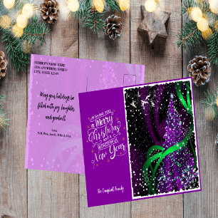 Cartão Postal De Festividades Um Natal Roxo