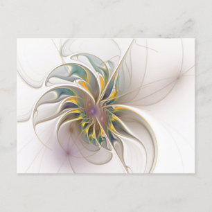 Cartão Postal De Festividades Um ornamento fractal colorido. Abstrato