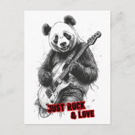Cartão Postal De Festividades Um panda selvagem tocando violão em