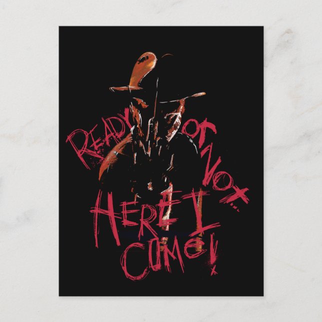 Cartão Postal De Festividades Um Pesadelo em Elm Street | Tarde ou Cedo (Frente)