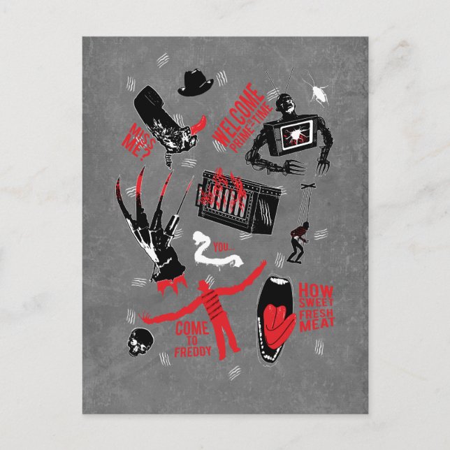 Cartão Postal De Festividades Um Pesadelo na Rua Elm | Conversa com Freddy Krueg (Frente)