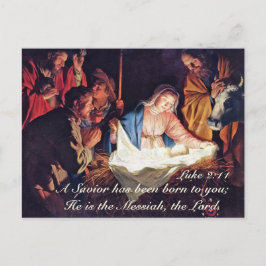 Cartão Postal De Festividades Um Salvador foi Nascer Luke 2:11 Natal Natividade