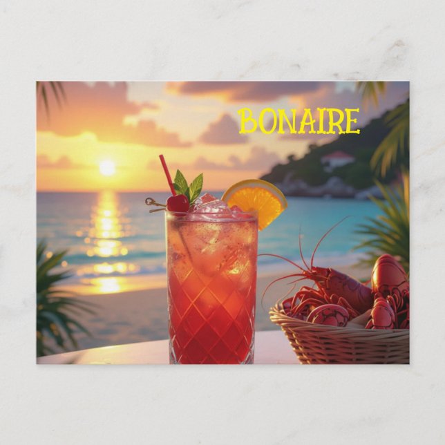 Cartão Postal De Festividades Uma bela tarde em Bonaire (Frente)