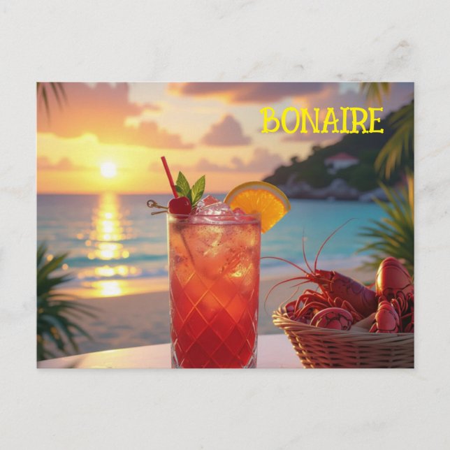 Cartão Postal De Festividades Uma bela tarde em Bonaire (Frente)