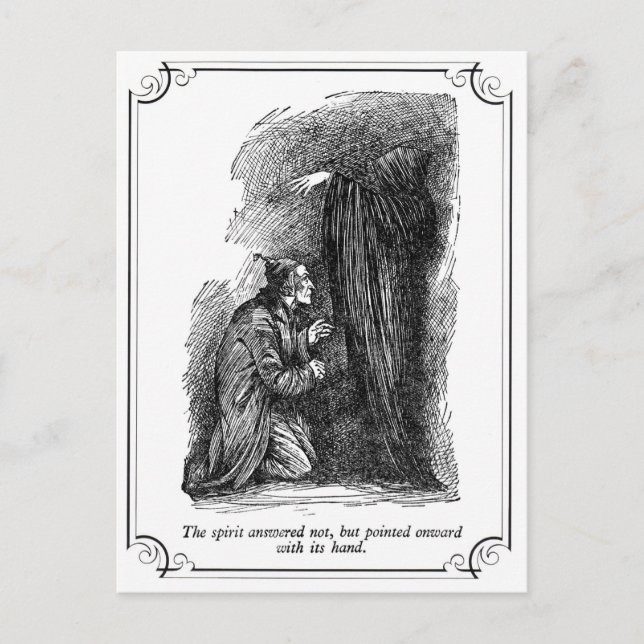 Cartão Postal De Festividades Uma Carol de Natal: O Espírito Respondeu Não (Frente)