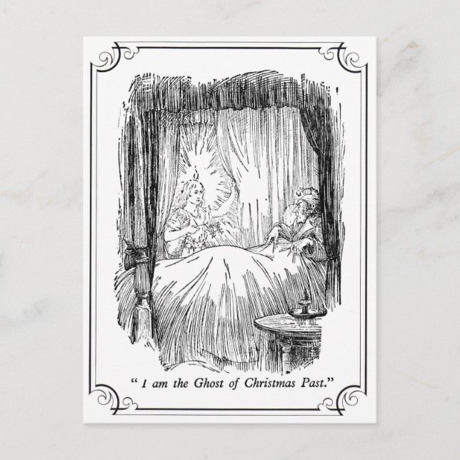 Cartão Postal De Festividades Uma Carol de Natal: O Fantasma do Natal Passado (Frente)