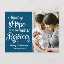 Cartão Postal De Festividades Uma emoção de Hope Blue Christmas Baby