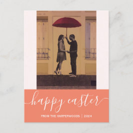 Cartão Postal De Festividades Uma foto da família de Felzs pascoa Elegant Script