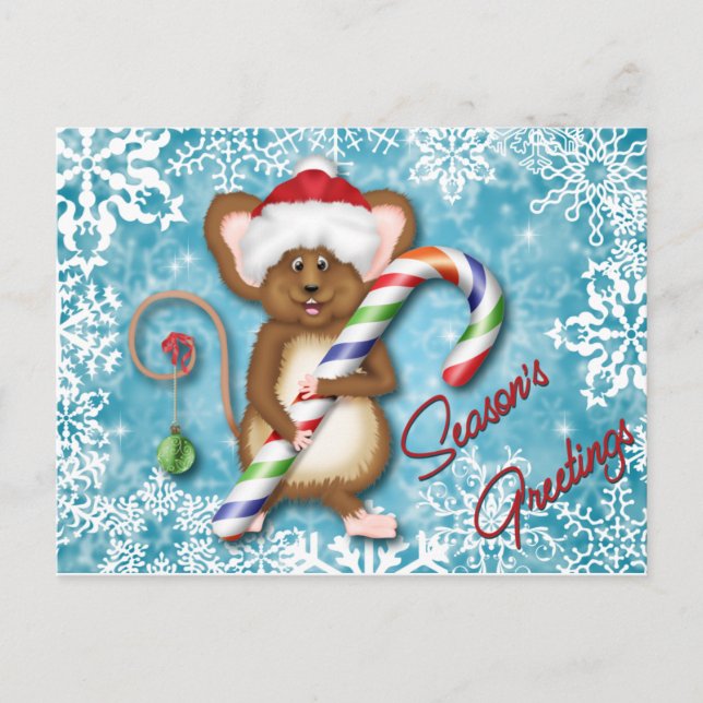 Cartão Postal De Festividades Uma moussa temporada de saudações! (Frente)