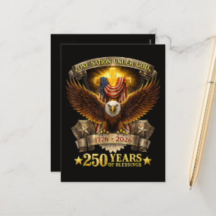 Cartão Postal De Festividades Uma Nação Sob Deus 250 Anos Bênçãos 
