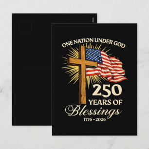 Cartão Postal De Festividades Uma Nação Sob Deus 250 Anos de Bênçãos