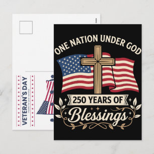 Cartão Postal De Festividades Uma Nação Sob Deus: Celebrando 250 Anos Abençoados