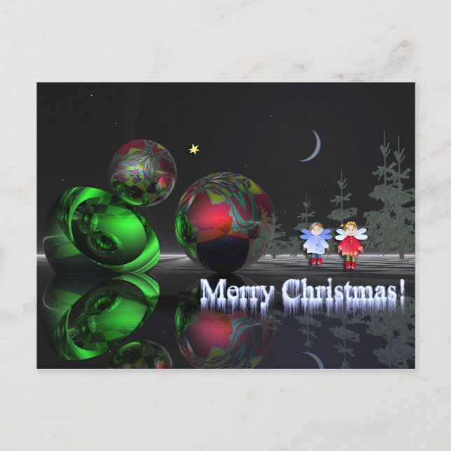 Cartão Postal De Festividades Uma noite mágica de natal (Frente)