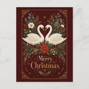 Cartão Postal De Festividades Uma Serenata de Cisnes