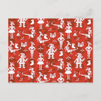 Cartão Postal De Festividades Unicórnios de Natal