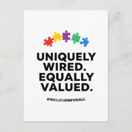 Cartão Postal De Festividades Uniquely Wired Equally Valued Awareness Art