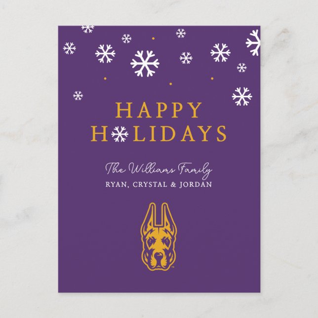 Cartão Postal De Festividades Universidade de Albany Great Dane Mascot Head (Frente)