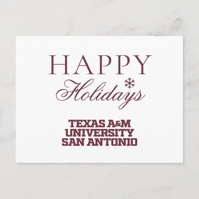 Cartão Postal De Festividades Universidade do Texas A&M - San Antonio (Frente)