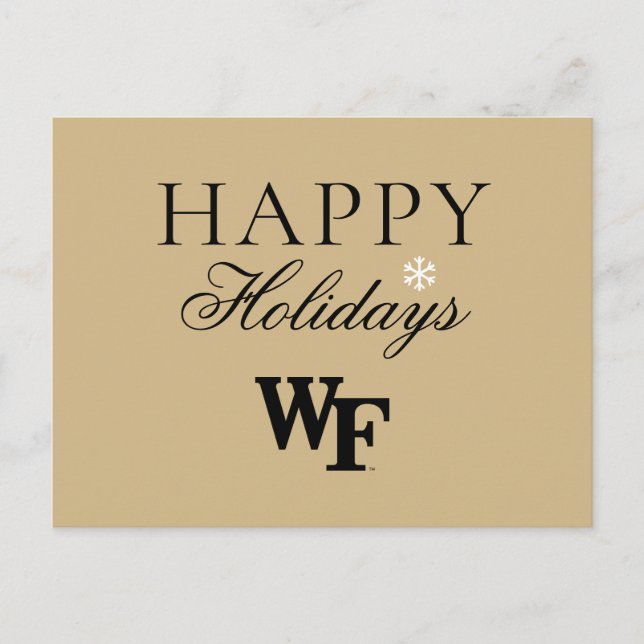 Cartão Postal De Festividades Universidade Wake Forest | WF (Frente)