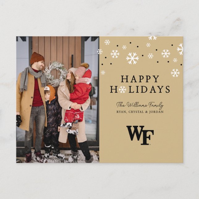 Cartão Postal De Festividades Universidade Wake Forest | WF (Frente)