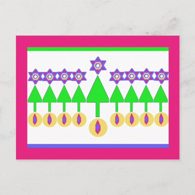 Cartão Postal De Festividades Upside Down Christmas Hanukkah Postcard (Frente)