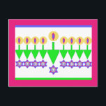 Cartão Postal De Festividades Upside Down Hanukkah Christmas Card<br><div class="desc">One way,  this is a Hanukkah Menorah. The other way,  it's a forest of Christmas Chrismukkah trees.</div>