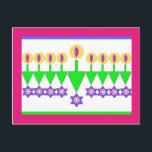 Cartão Postal De Festividades Upside Down Hanukkah Christmas Card<br><div class="desc">One way,  this is a Hanukkah Menorah. The other way,  it's a forest of Christmas Chrismukkah trees.</div>