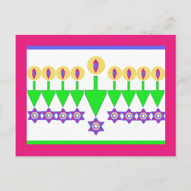Cartão Postal De Festividades Upside Down Hanukkah Christmas Card (Frente)
