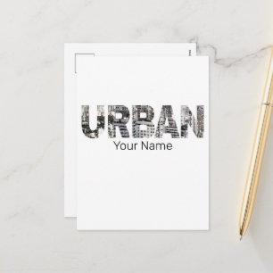 Cartão Postal De Festividades Urbanas - Letra de Capital Urbana - Design de Vint