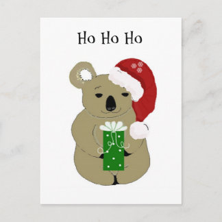 Cartão Postal De Festividades Urso de Koala do Natal