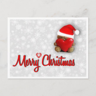 Cartão Postal De Festividades urso de natal fofo