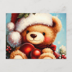 Cartão Postal De Festividades Urso de Teddy de Natal 4