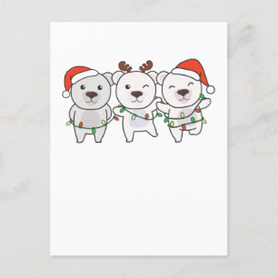 Cartão Postal De Festividades Urso Polar Animais De Natal Urso Polar Fofo