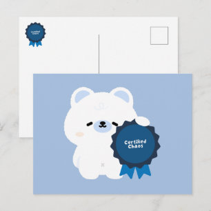 Cartão Postal De Festividades Urso Polar Caos Certificado