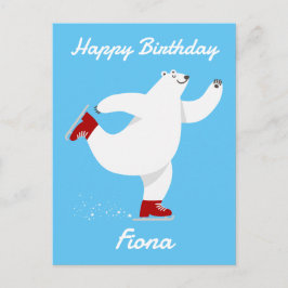 Cartão Postal De Festividades Urso Polar no gelo